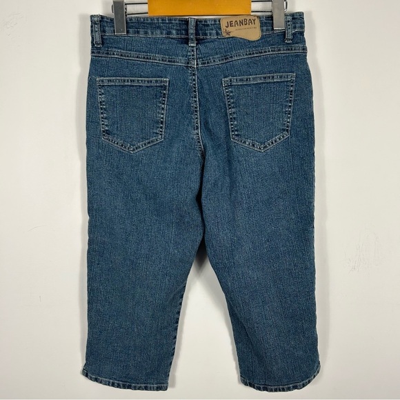 Jean Bay Embroidered Blue Jeans cropped 8P - Picture 4 of 9
